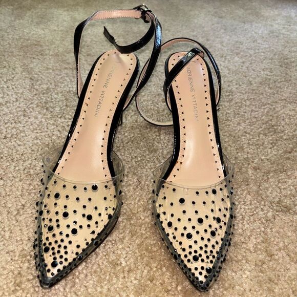 Elegant Black Studded Women's Heels - Picture 1 of 5